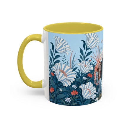 🎨💙 The Enchanted Garden Artist Colorful Mug – Art Deco Floral Whimsy