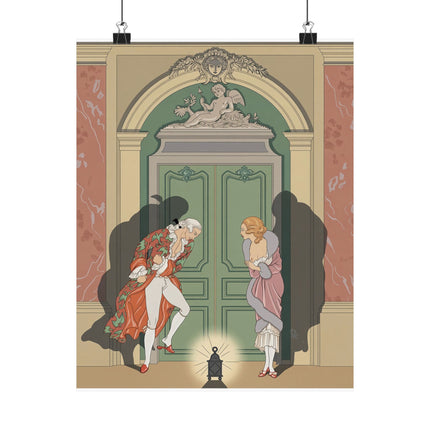🕯️🌹 A Couple In Candlelight Matte Vertical Poster – George Barbier Art Deco Romance