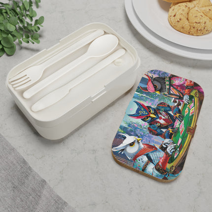 Cyberpunk Owl & Raven Bento Lunch Box