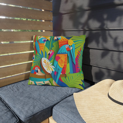 Colorful Macaws Outdoor Pillows