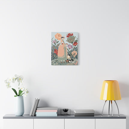 🌹🐈 The Lady And Puss In Boots Placemat – Art Deco Floral Whimsy