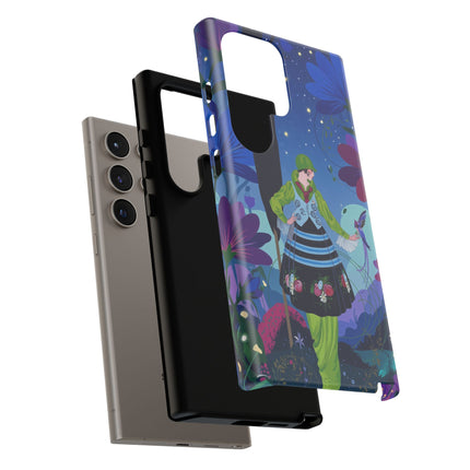 🌸🐦 The Lady Of The Midnight Bird Garden Phone Case – Art Deco Floral Fantasy
