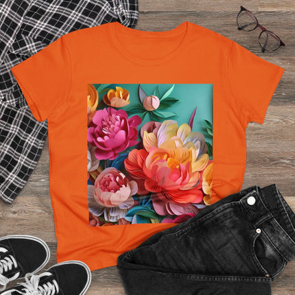 Peonies in Full Bloom Women's Midweight Cotton Tee