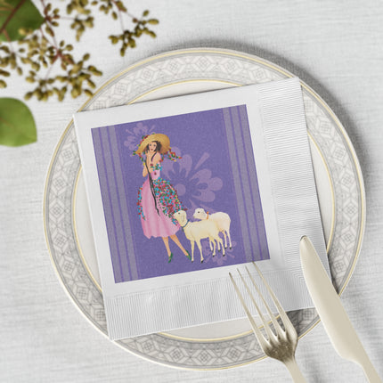 Easter Elegance White Coined Napkins