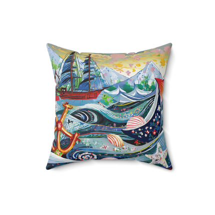 Nautical Patterns Spun Polyester Square Pillow
