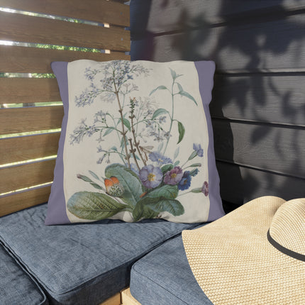 A Bouquet of Flowers with Insects by Pierre Joseph Redouté Outdoor Pillows