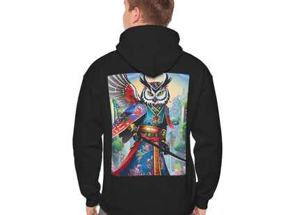 Cyberpunk Samurai Owl – Heavy Blend™ Hooded Sweatshirt