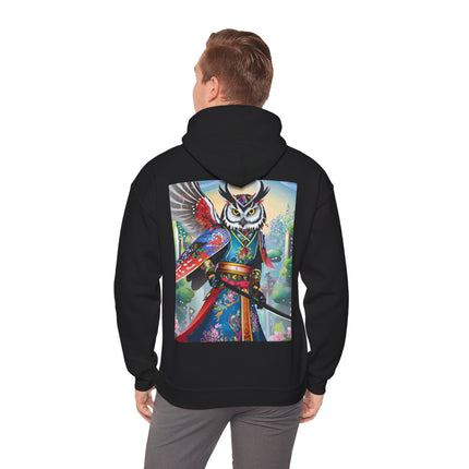 Cyberpunk Samurai Owl – Heavy Blend™ Hooded Sweatshirt