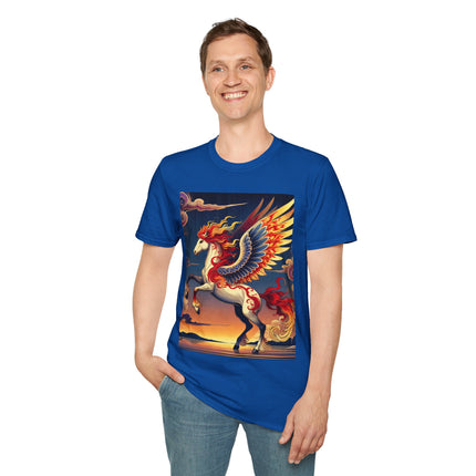 Flame-Winged Horse at Sunset Softstyle T-Shirt