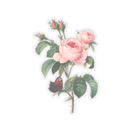 Cabbage Rose botanical illustration by Pierre-Joseph Redouté Kiss-Cut Stickers (4 Sizes)