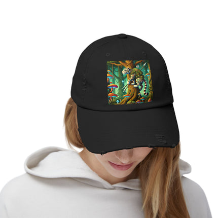 Silent Stripes Unisex Distressed Cap