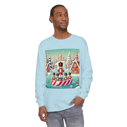 Nutcracker Candy-Striped Adventure Unisex Garment-dyed Long Sleeve T-Shirt
