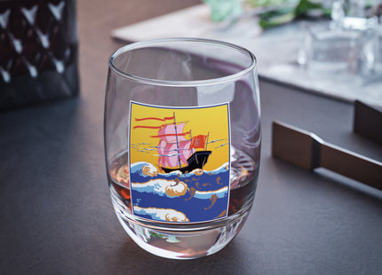 Golden Seas and Whimsical Dreams Whiskey Glass