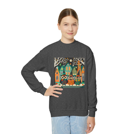 Night of the Trick-or-Treating Owlets Youth Crewneck Sweatshirt