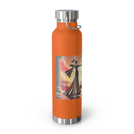 Art Deco Valentine's Romance Copper Vacuum Insulated Bottle, 22oz