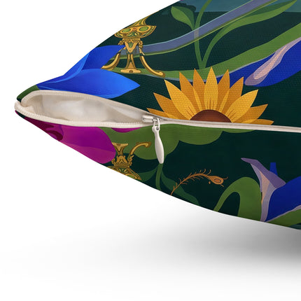 🌙🕯️ The Lady Of The Midnight Garden Square Pillow – Art Deco Nocturne