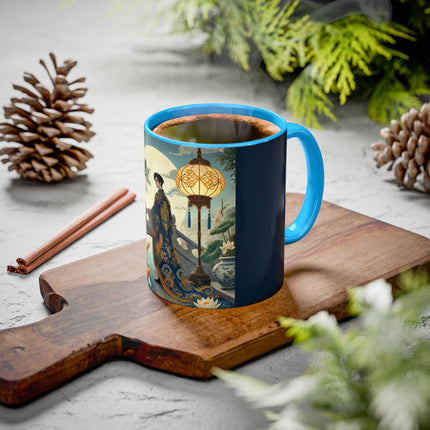 Moonlit Bridge Gentleman Colorful Mug – Imperial Serenity & Moonlit Harmony