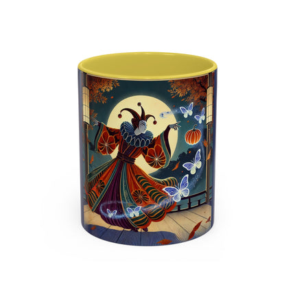 Court Magician with Ghost Butterflies Colorful Mugs (11oz, 15oz)