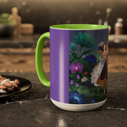 The Ladies Of The Moonlit Garden Colorful Mugs – Art Deco Floral Elegance