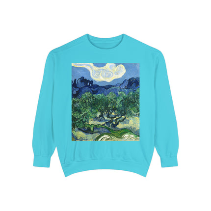 Olive Trees by Vincent Van Gogh Garment-Dyed Sweatshirt