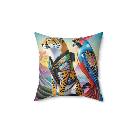 Cybernetic Duets Spun Polyester Square Pillow