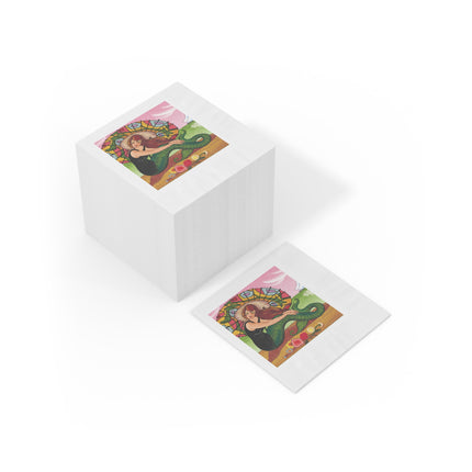 Siren Serenade by Carlo Chiostri White Coined Napkins
