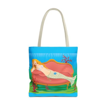 A Mermaid's Peaceful Refuge Tote Bag (AOP)