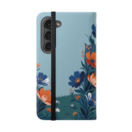 🌺🎩 The Lady Of The Grand Flower Garden Flip Case – Art Deco Floral Fantasy