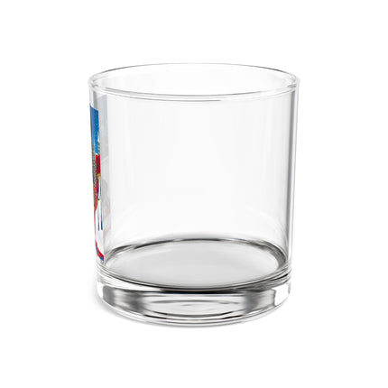 Elegant Winter Woman in Sleigh Rocks Glass, 10oz