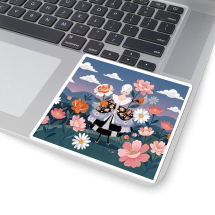 🌸🎀 The Grand Floral Promenade Kiss-Cut Stickers – Art Deco Fashion Fantasy