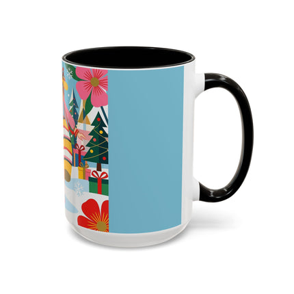 🌼🎄 The Christmas Blossom Belle Colorful Mug – Colorful Art Deco Holiday Fantasy