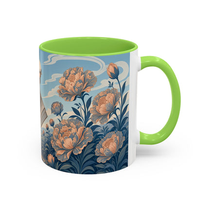 ☔🌸 The Grand Floral Journey Colorful Mug – Art Deco Travel Elegance