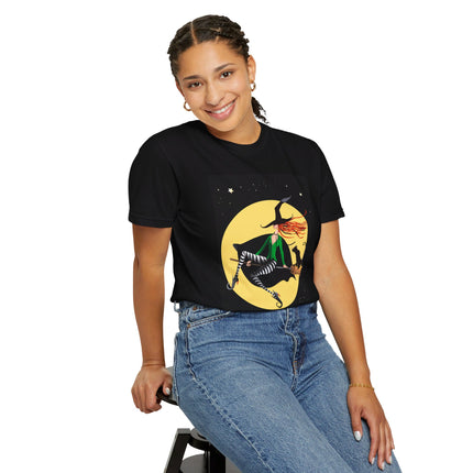 A Witch’s Moonlit Flight Unisex Garment-Dyed T-shirt