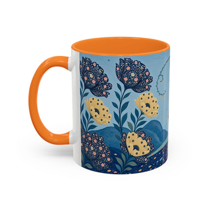 🌼🦋 The Enchanted Butterfly Garden Promenade Colorful Mug – Art Deco Floral Whimsy