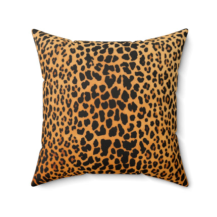Classic Leopard Print Spun Polyester Square Pillow