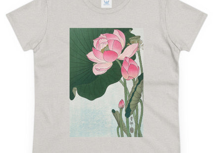 Blooming Lotus Flowers by Ohara Koson Women's Midweight Cotton Tee