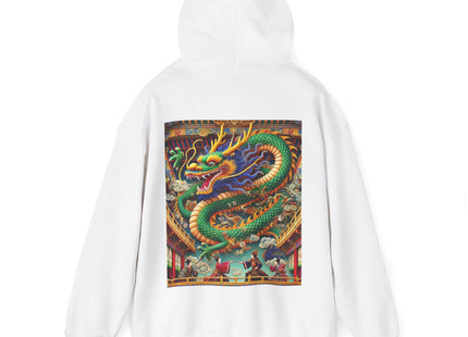 Tibetan Dragon Over Kabuki Duel – Heavy Blend™ Hooded Sweatshirt
