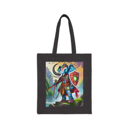 Cyberpunk Elephant Cotton Canvas Tote Bag