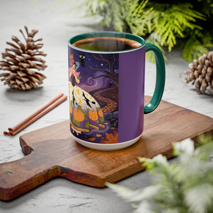 🎃🌙 The Pumpkin Moon Dress Colorful Mug – Whimsical Halloween Fashion