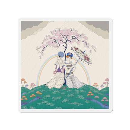 🌈☂️ Beneath The Rainbow Tree Die-Cut Magnets – Art Deco Spring Fantasy