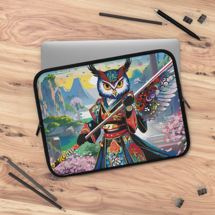 Cyberpunk Samurai Owl Laptop Sleeve