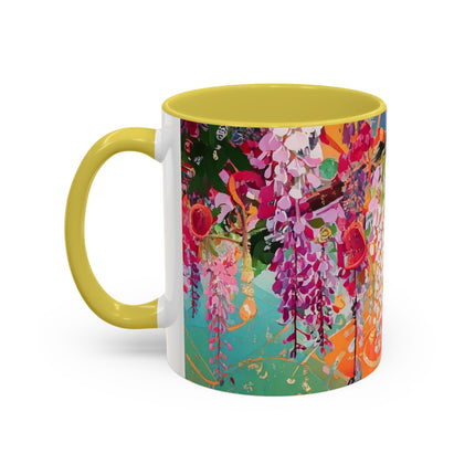 Golden Wisteria Elegance Colorful Mugs (11oz, 15oz)