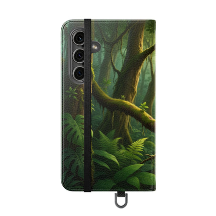 🪶🌲 The African Grey Sentinel Flip Case – Quiet Strength & Woodland Adventure