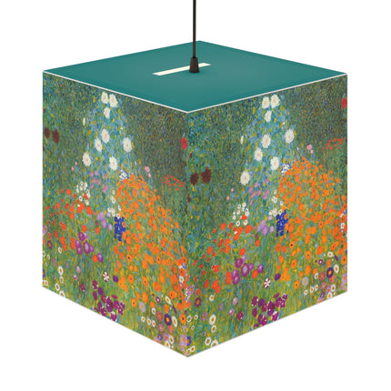Cottage Garden by Gustav Klimt Light Cube Lamp
