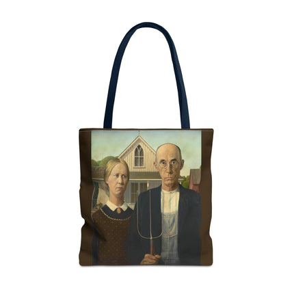 American Gothic by Grant Wood Tote Bag (AOP)