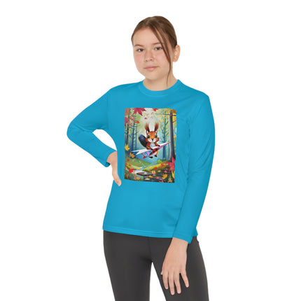 Acorn Aviator Youth Long Sleeve Competitor Tee – Woodland Flight & Whimsical Adventure