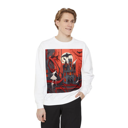 Halloween Night Scene Unisex Garment-Dyed Sweatshirt