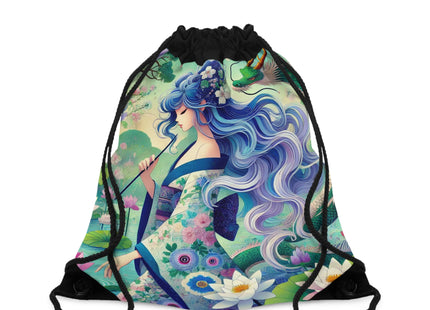 Fairy of the Koi Pond Drawstring Bag