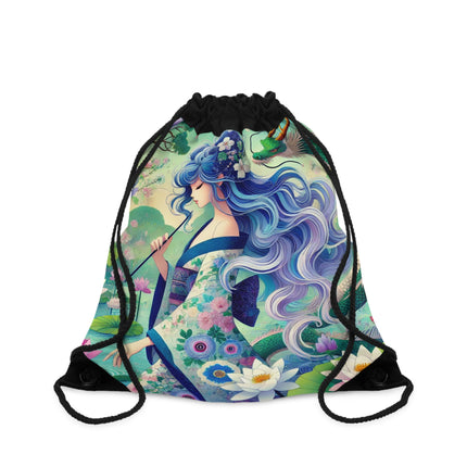 Fairy of the Koi Pond Drawstring Bag