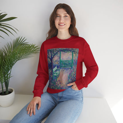 The Artist’s Garden (The Green Chair) by Theodore Earl Butler Heavy Blend™ Crewneck Sweatshirt